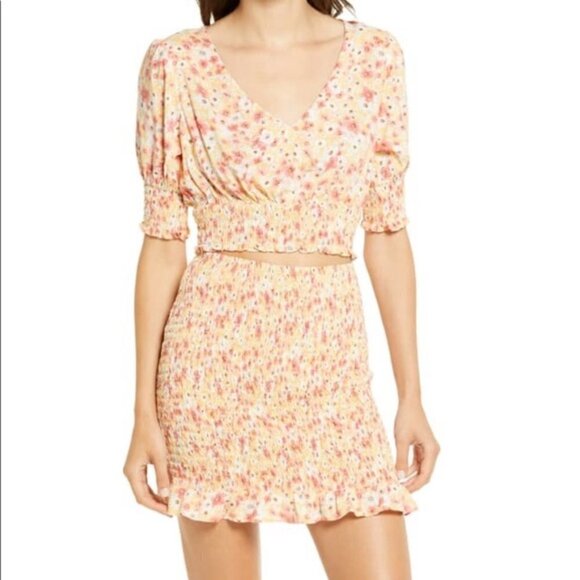 Ten Sixty Sherman‎ Floral Smocked Mini Skirt XS NWT - Picture 1 of 8